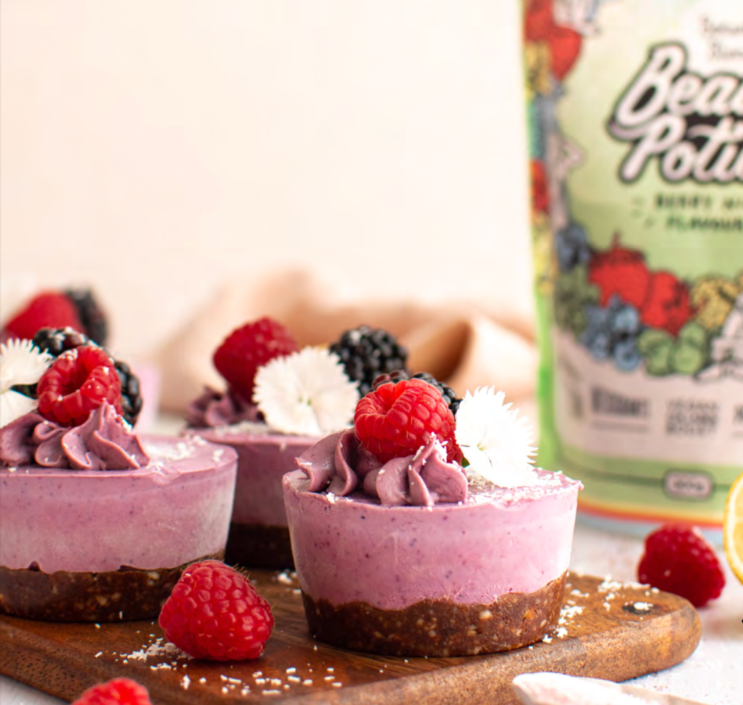 Raw Vegan Mixed Berry Beauty Cakes