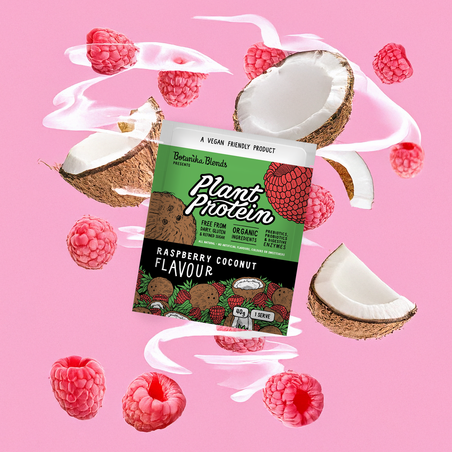 SAMPLE PLANT PROTEIN – RASPBERRY & COCONUT - Botanika Blends