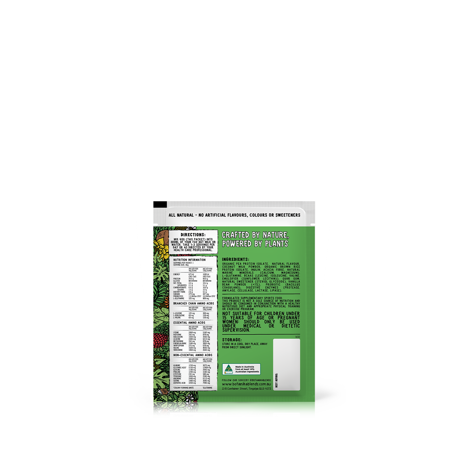 SAMPLE PLANT PROTEIN - VANILLA CAKE BATTER - Botanika Blends