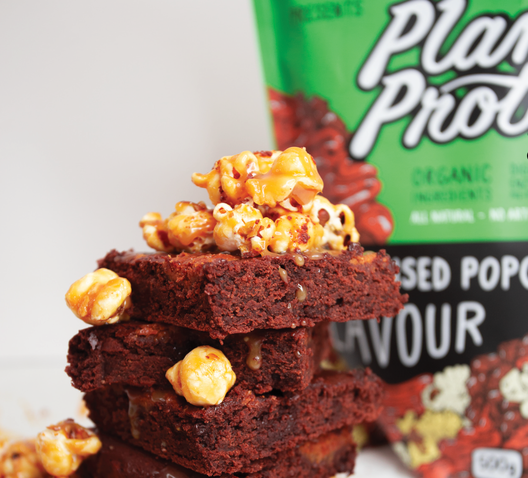 Gooey Caramelised Popcorn Brownies