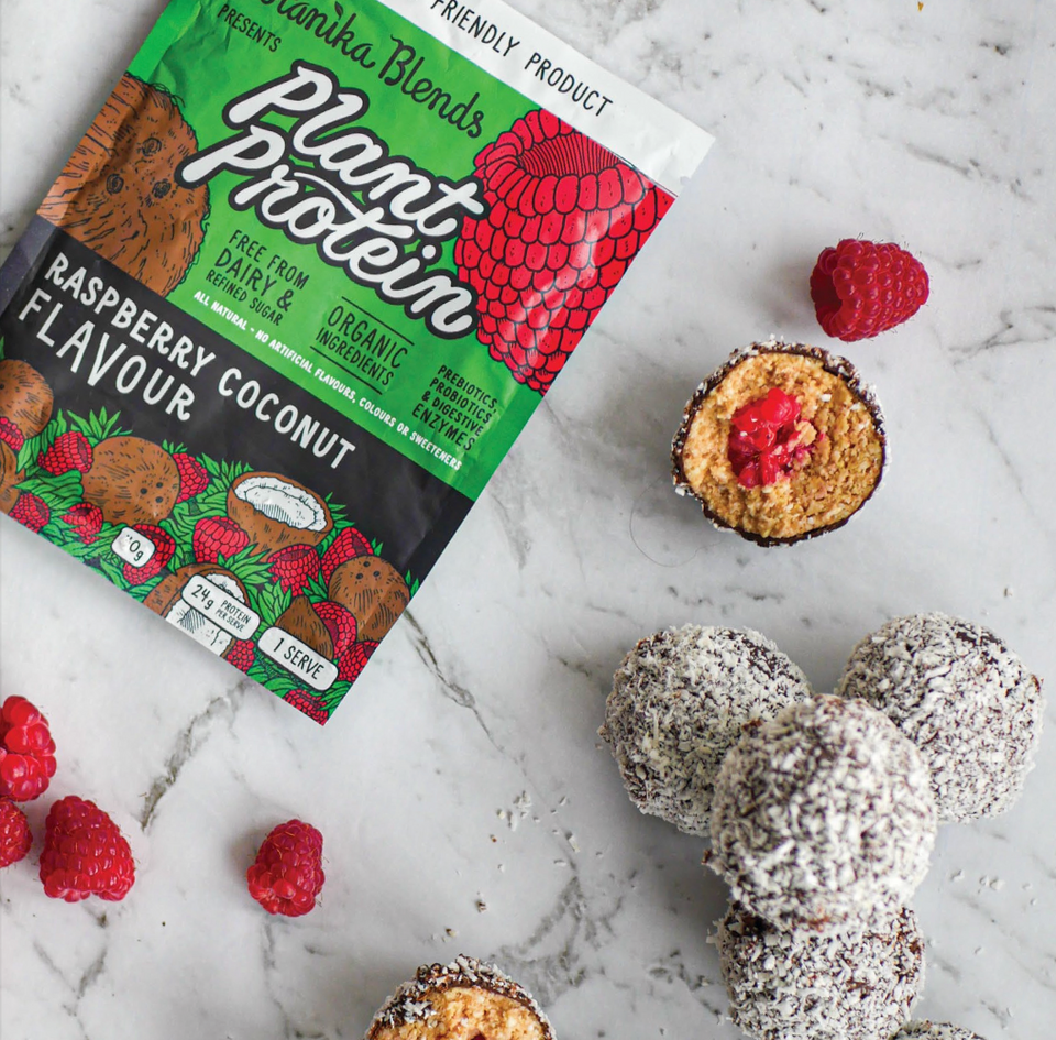 No-Bake Raspberry Lamington Protein Balls | Vegan Aussie Treat
