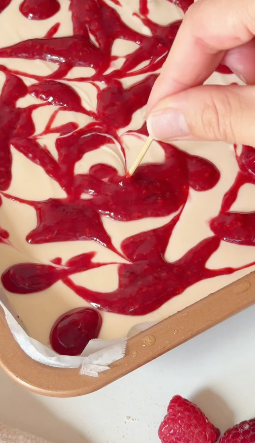 Raspberry Ripe Protein Cheesecake Slice