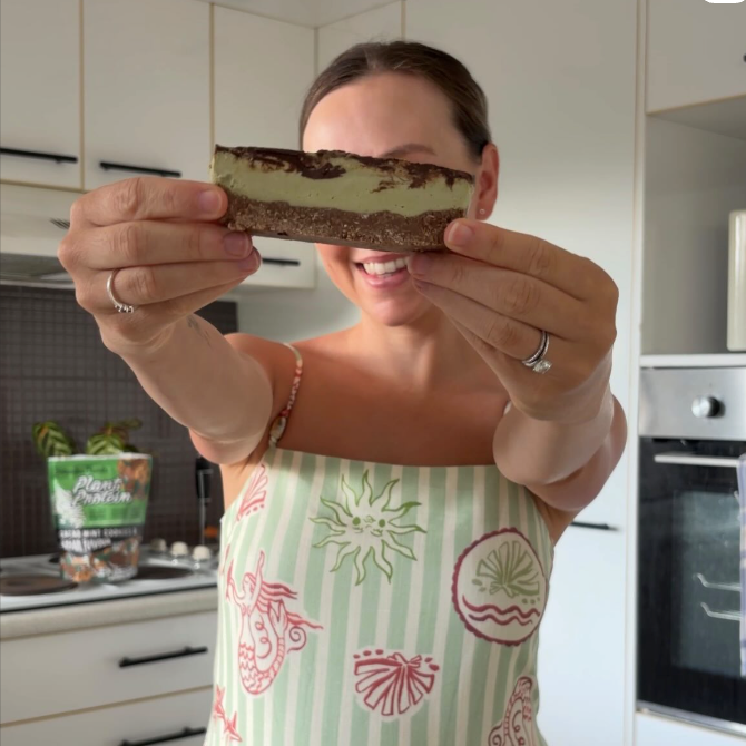 Chocolate Mint Protein Slice
