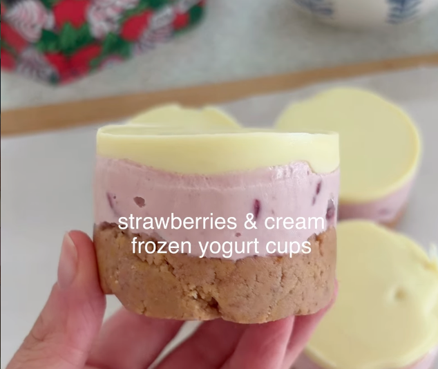Strawberries & Cream Frozen Yoghurt Cups