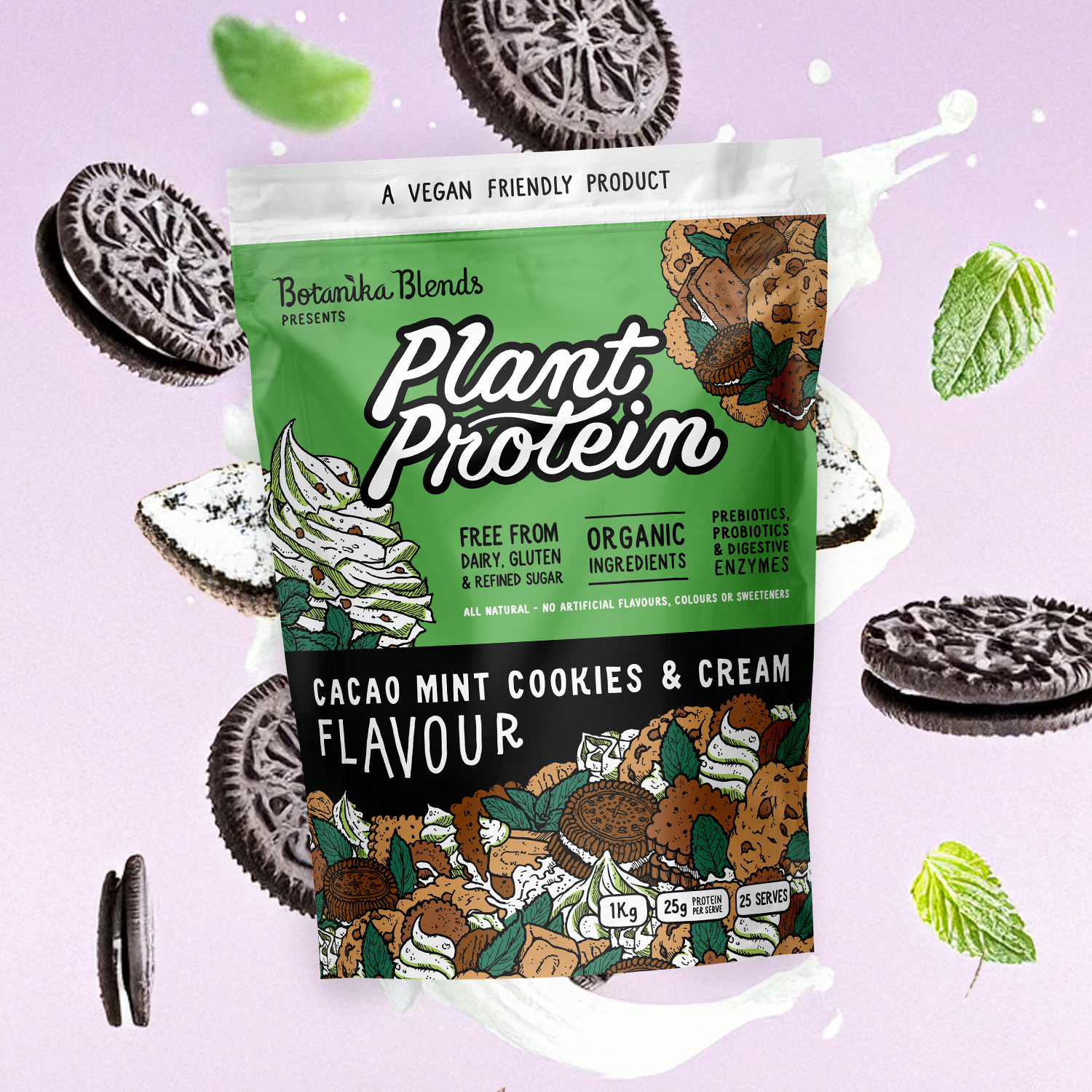 PLANT PROTEIN – CACAO MINT COOKIES & CREAM - Botanika Blends
