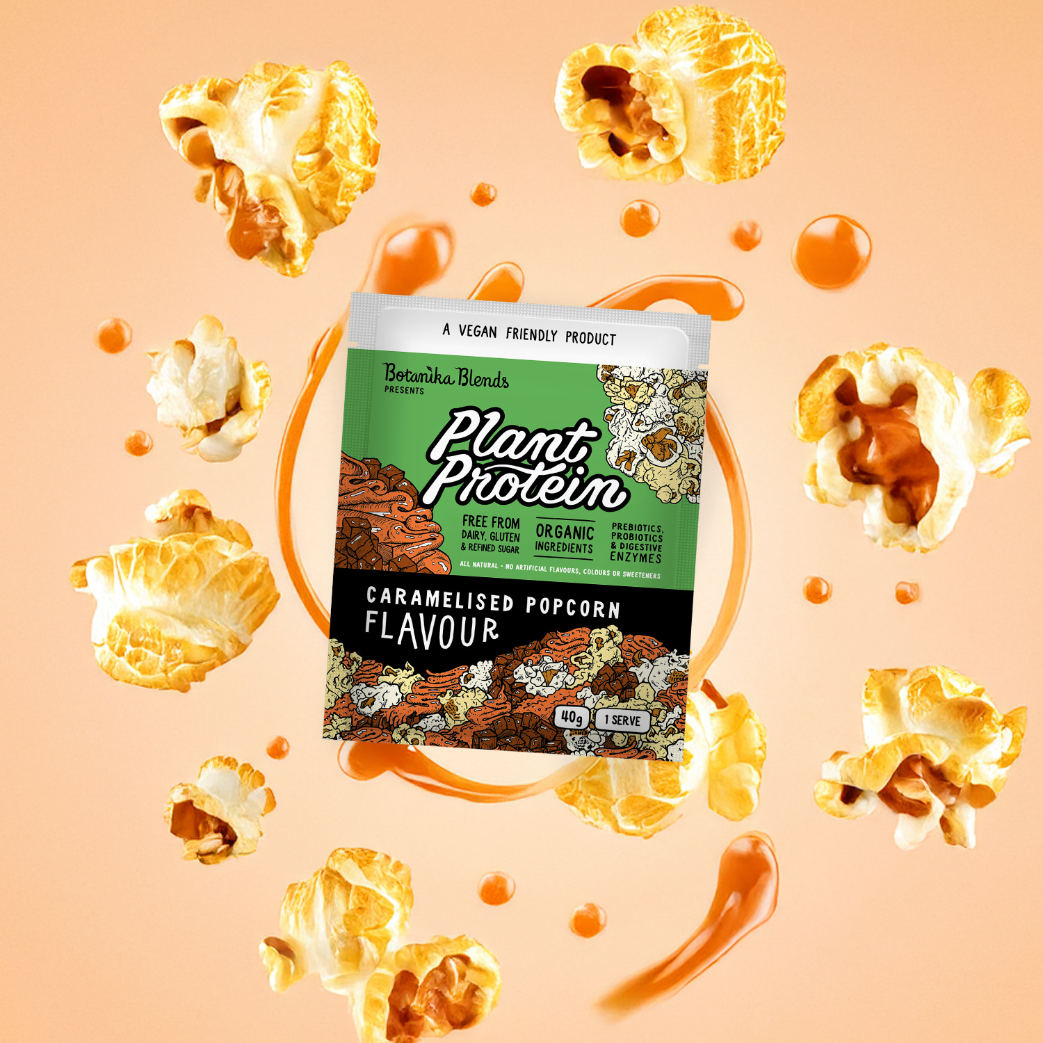 SAMPLE PLANT PROTEIN - CARAMELISED POPCORN
