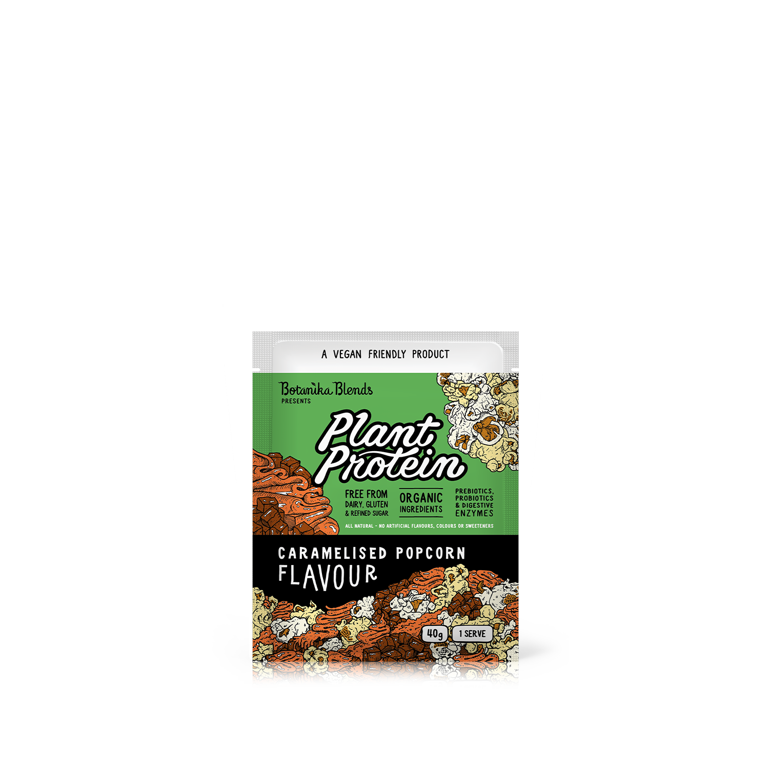 SAMPLE PLANT PROTEIN - CARAMELISED POPCORN - Botanika Blends