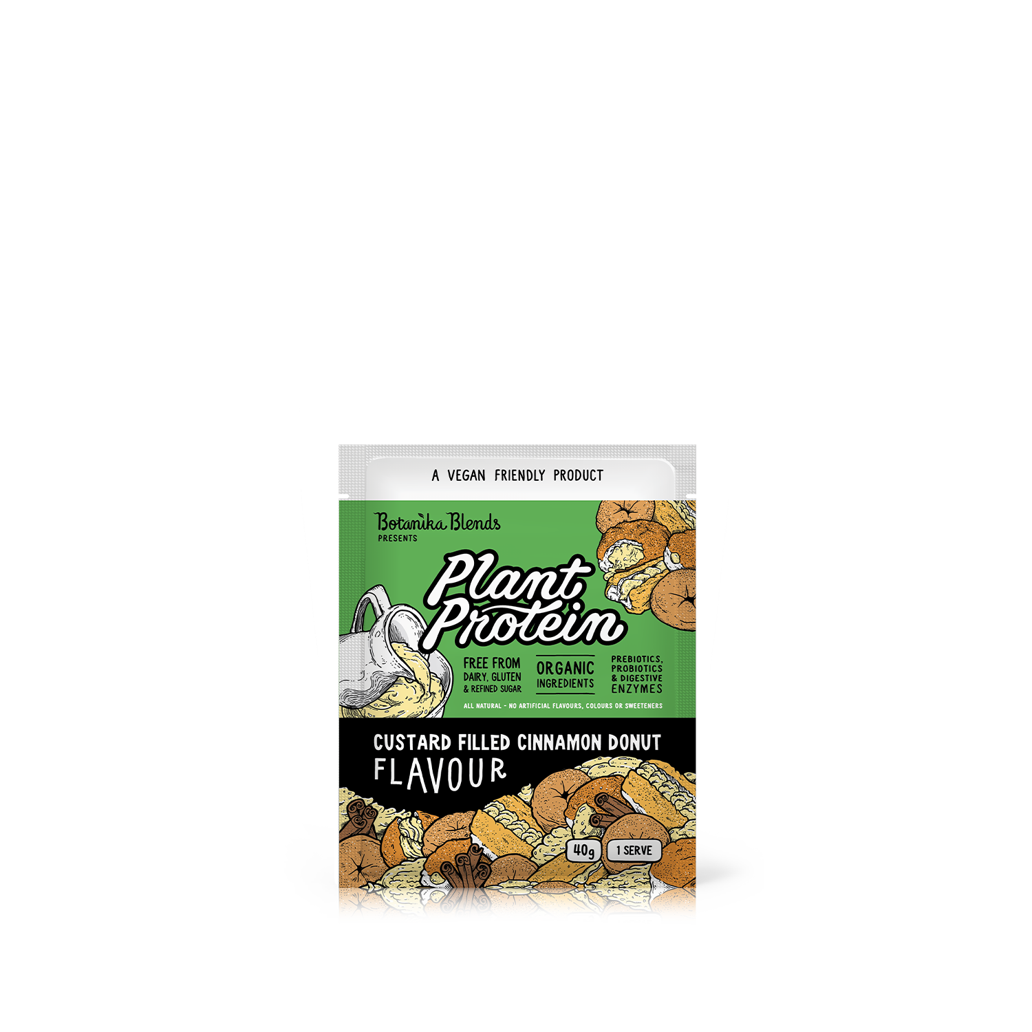 SAMPLE PLANT PROTEIN – CUSTARD FILLED CINNAMON DONUT - Botanika Blends