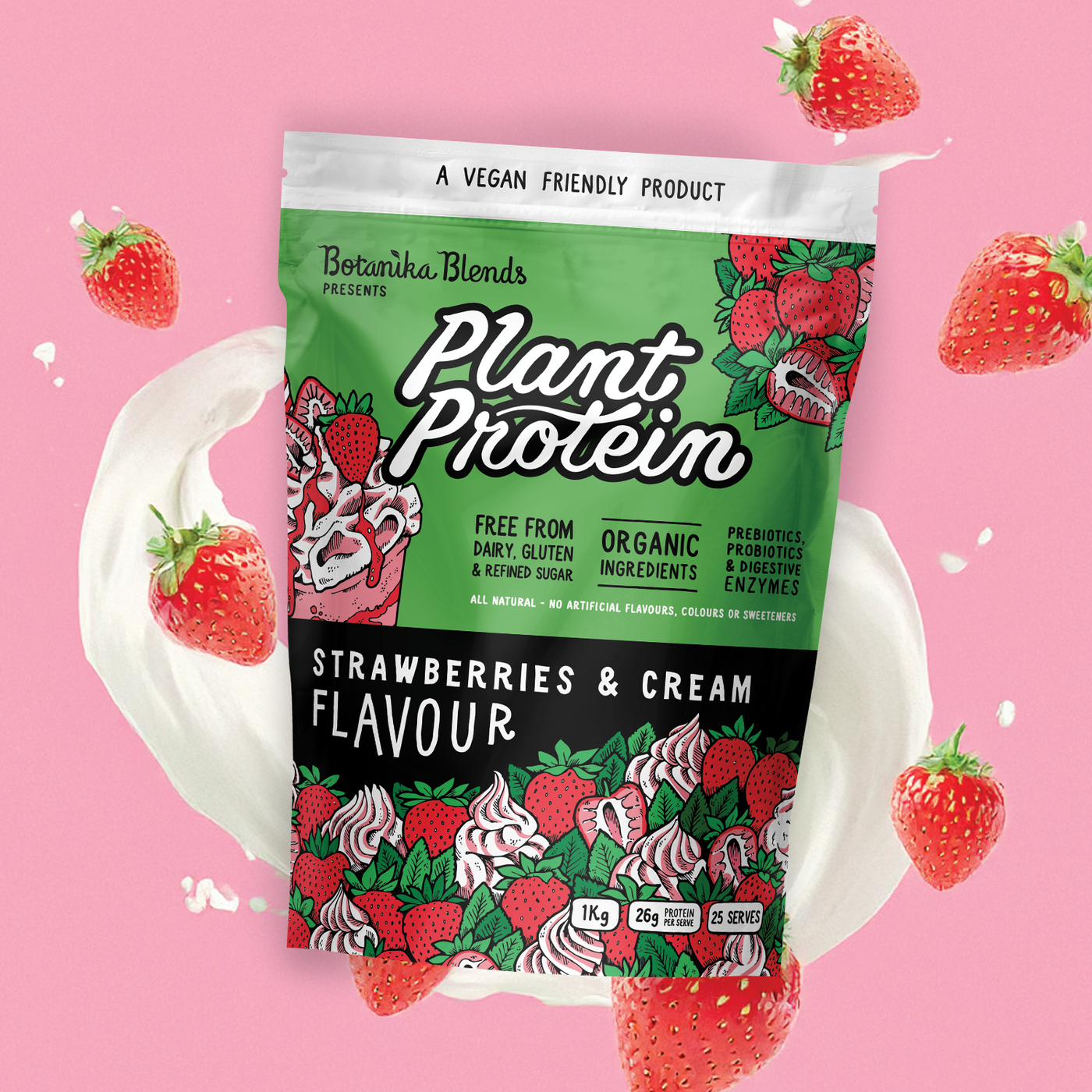 PLANT PROTEIN - STRAWBERRIES & CREAM - Botanika Blends